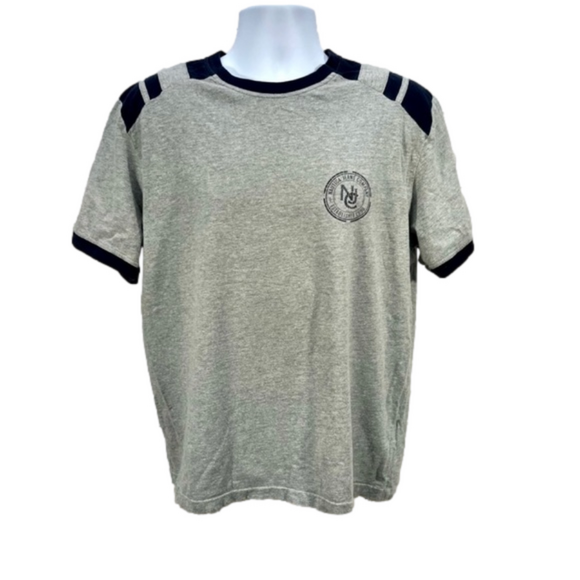 Nautica Jeans Company Cotton Short Sleeve Shirt Size L Gray Men’s - Picture 1 of 3